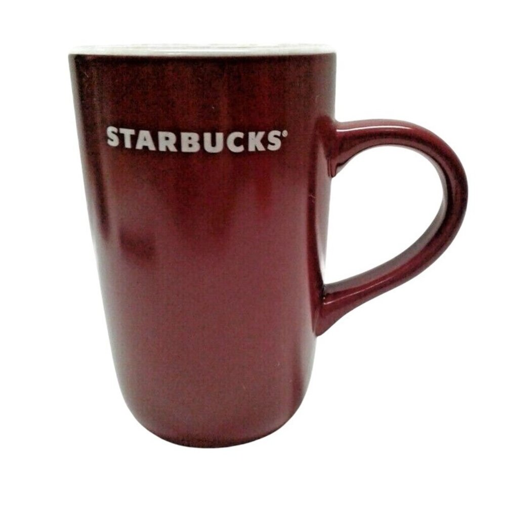 Starbucks Coffee Red Ceramic Mug 12 Oz Dishwasher Microwave Safe Modern Design